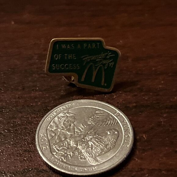 McDonald’s 1989 Founder’s Day I Was Part Of The Success Employee Lapel Hat Pin - Picture 2 of 3
